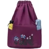 Mochila plegable impermeable con cordón de gran capacidad bordada
