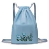 Mochila plegable impermeable con cordón de gran capacidad bordada