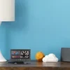 Reloj despertador de mesa LED con monitor de temperatura y humedad y pronóstico del tiempo