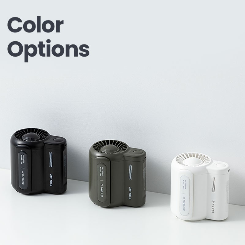 Ventilador portátil - Mini ventilador de cintura recargable de 4500 mAh con 3 velocidades y clip para cinturón