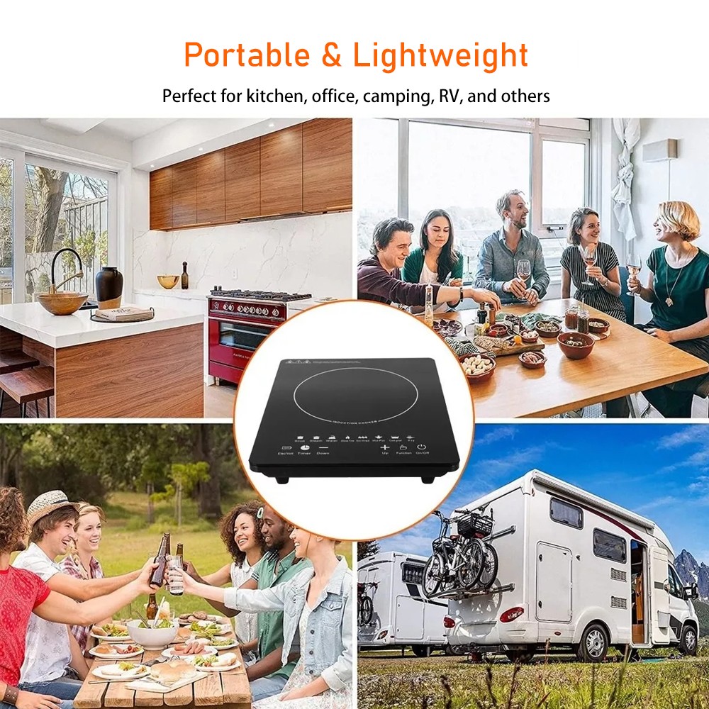 Cocina de inducción inteligente de bajo consumo US110V/2200W - Uso doméstico y exterior