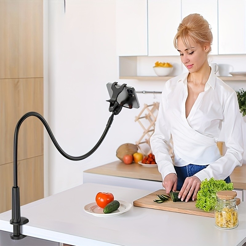 Soporte flexible de cuello de cisne para teléfono móvil - Soporte de escritorio para mesita de noche