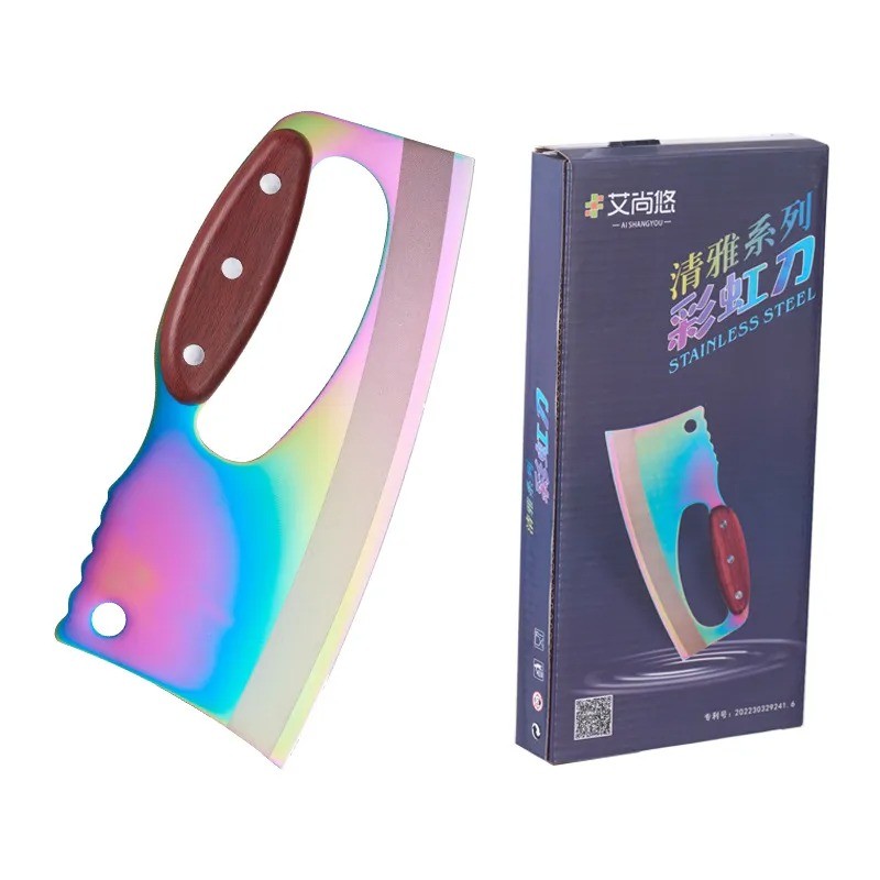 Cuchillo de cocina con mango de veta de madera