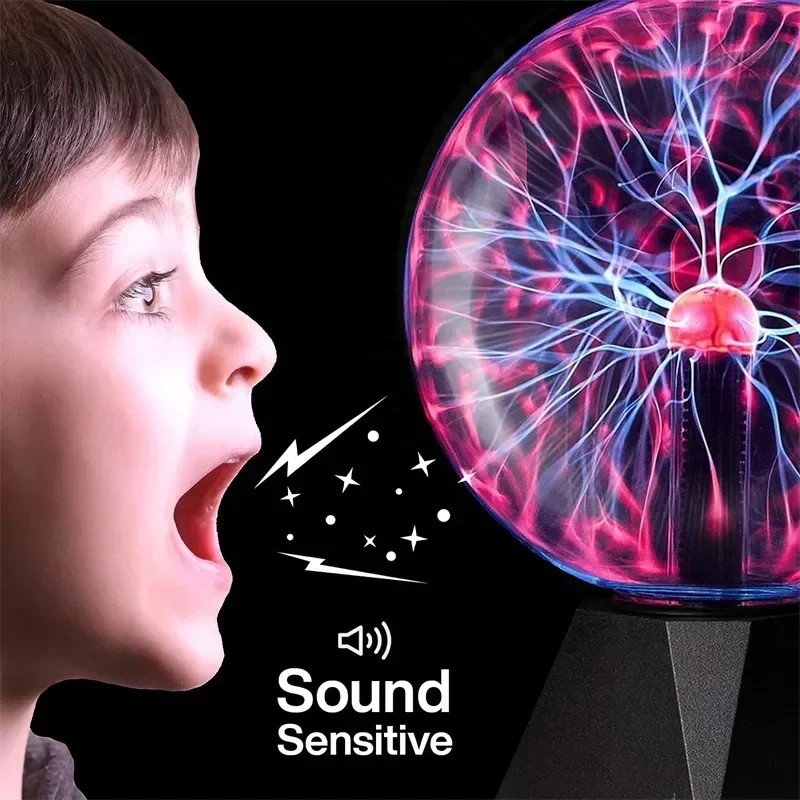 Lámpara de plasma mágica de 8 pulgadas con control de sonido - Luz nocturna LED