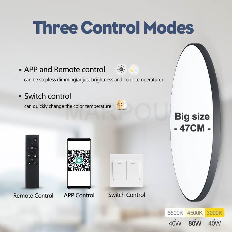 Lámpara de techo LED inteligente MARPOU - Regulable con control remoto