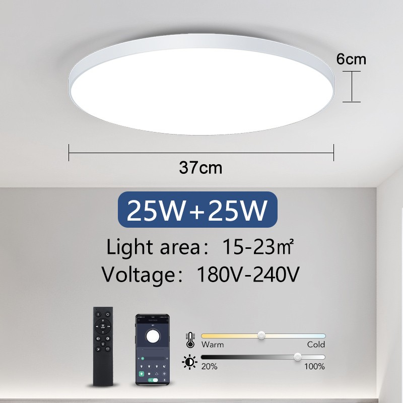Lámpara de techo LED inteligente MARPOU - Regulable con control remoto