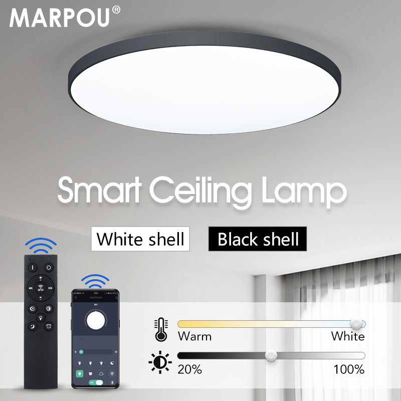 Lámpara de techo LED inteligente MARPOU - Regulable con control remoto