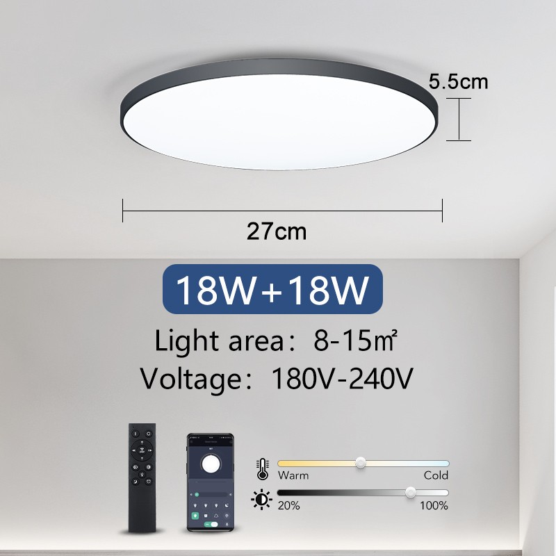 Lámpara de techo LED inteligente MARPOU - Regulable con control remoto