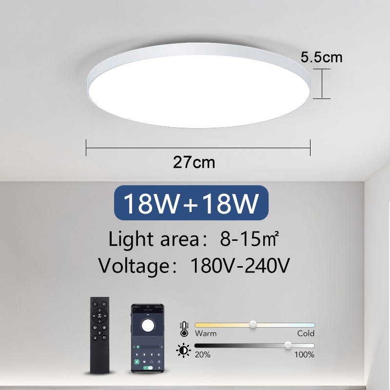 Lámpara de techo LED inteligente MARPOU - Regulable con control remoto