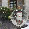 Bola inflable de PVC decorada para Navidad al aire libre