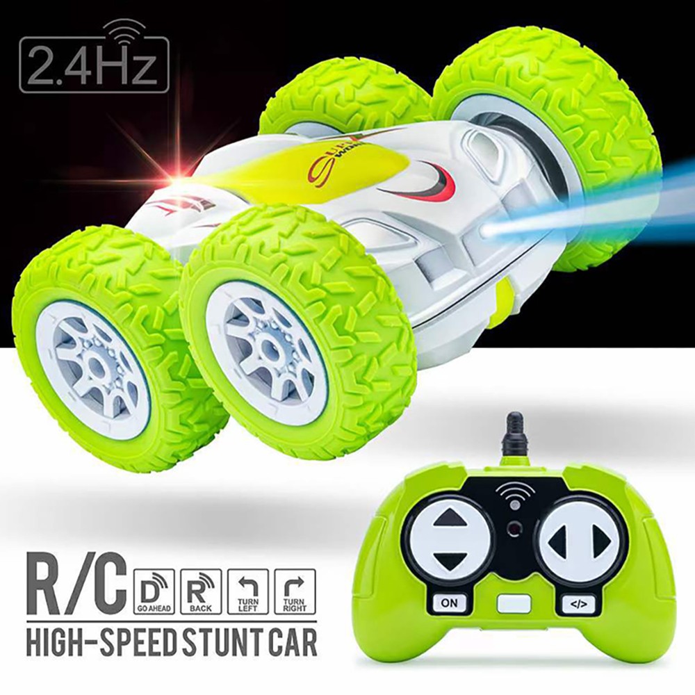 Coche acrobático teledirigido de doble cara de alta velocidad - Control remoto de 2,4 G con luces LED