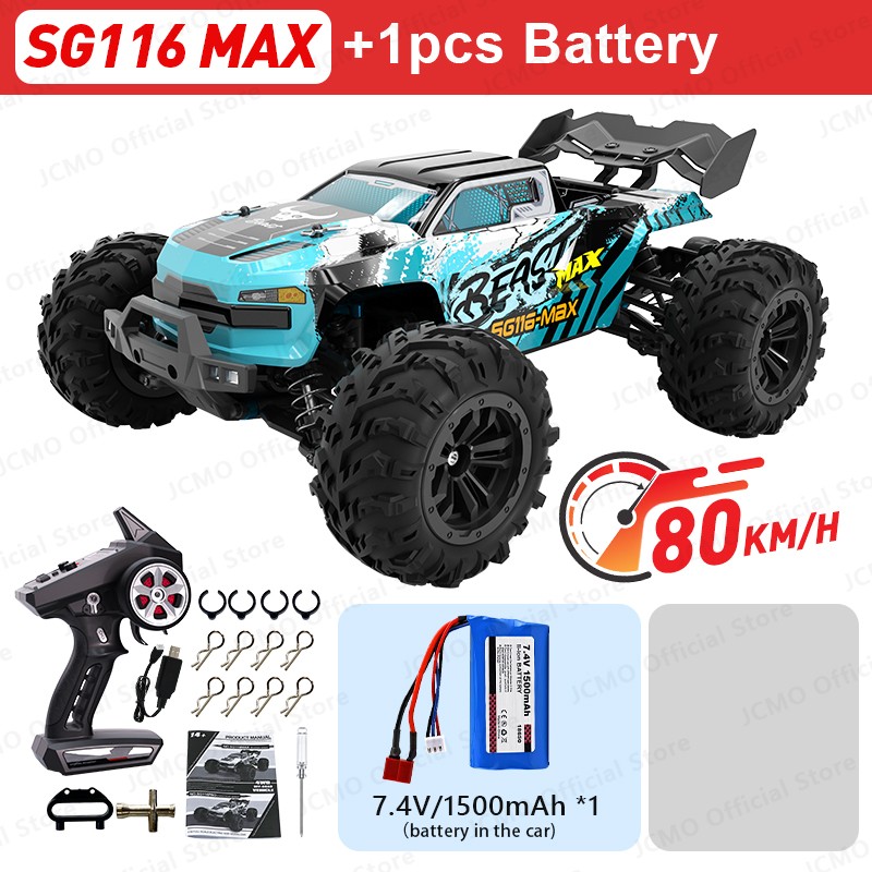 Coche RC ZLL SG116 MAX: coche de carreras profesional con tracción en las cuatro ruedas y sin escobillas