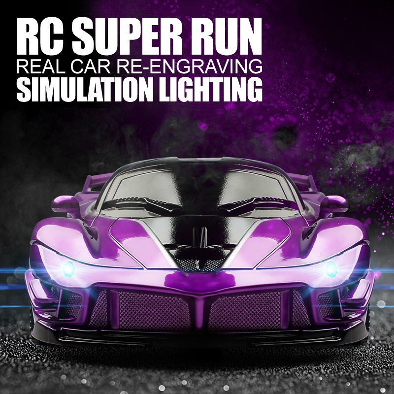 Auto deportivo RC 1:18 con luz LED y control remoto de 2.4G para derrapar a alta velocidad