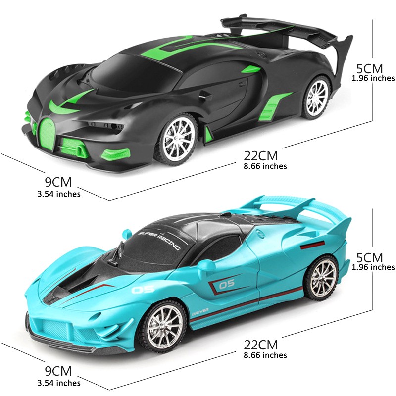 Auto deportivo RC 1:18 con luz LED y control remoto de 2.4G para derrapar a alta velocidad