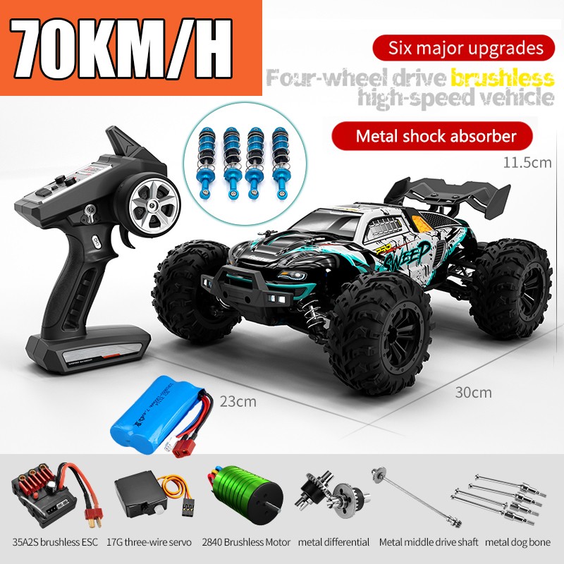 Vehículo todoterreno RC 4x4 - Monster Truck 4x4 sin escobillas de alta velocidad de 70 km/h