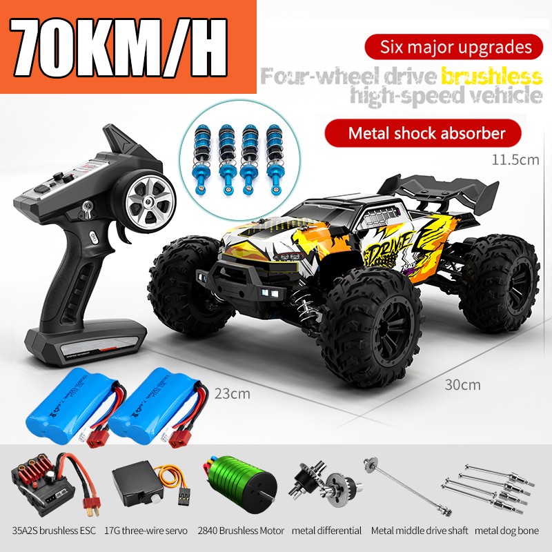 Vehículo todoterreno RC 4x4 - Monster Truck 4x4 sin escobillas de alta velocidad de 70 km/h