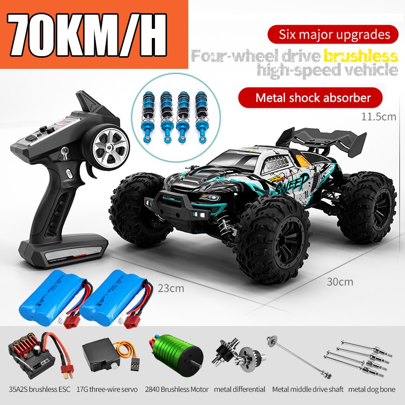 Vehículo todoterreno RC 4x4 - Monster Truck 4x4 sin escobillas de alta velocidad de 70 km/h