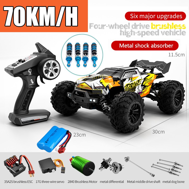Vehículo todoterreno RC 4x4 - Monster Truck 4x4 sin escobillas de alta velocidad de 70 km/h