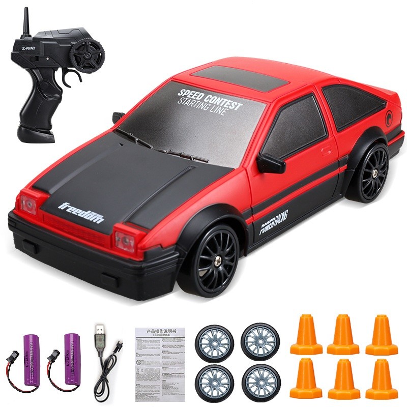 Mini coche de carreras eléctrico de derrape a escala 1:24