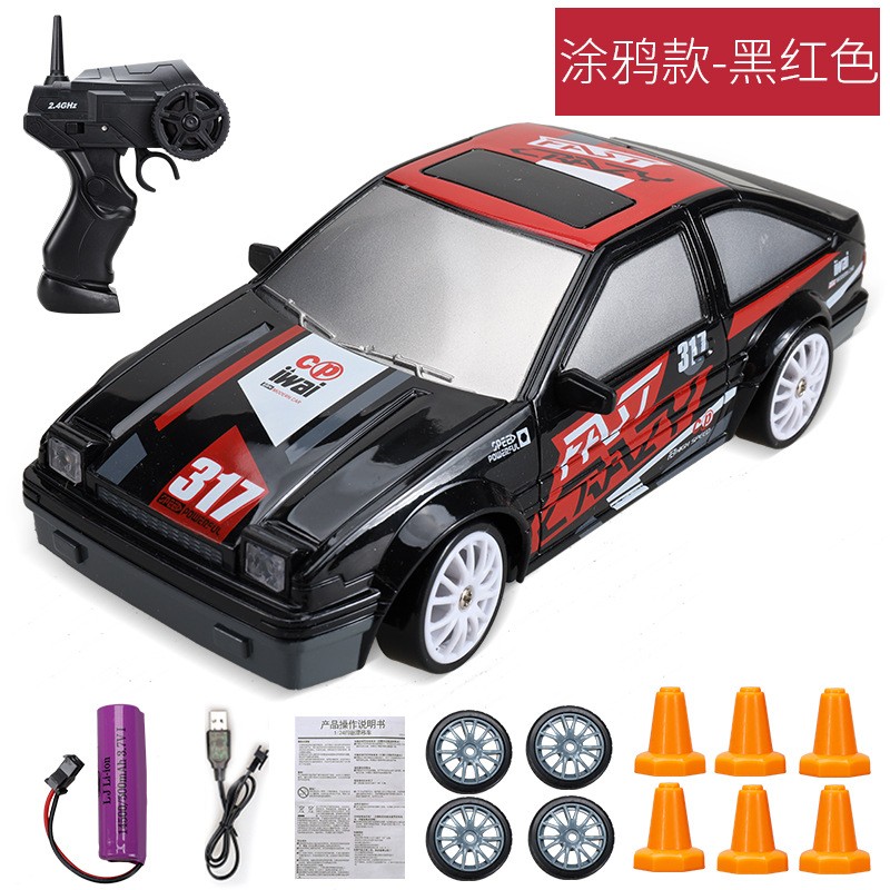 Mini coche de carreras eléctrico de derrape a escala 1:24