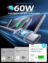 Cargador rápido PD original de 60 W - Cable USB-C a Tipo-C de 6 A