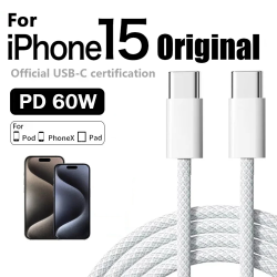 Cargador rápido PD original de 60 W - Cable USB-C a Tipo-C de 6 A