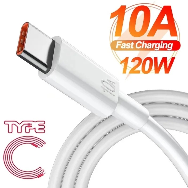 Cable de carga rápida tipo C de 120 W y 10 A: cable de datos de carga ultrarrápida