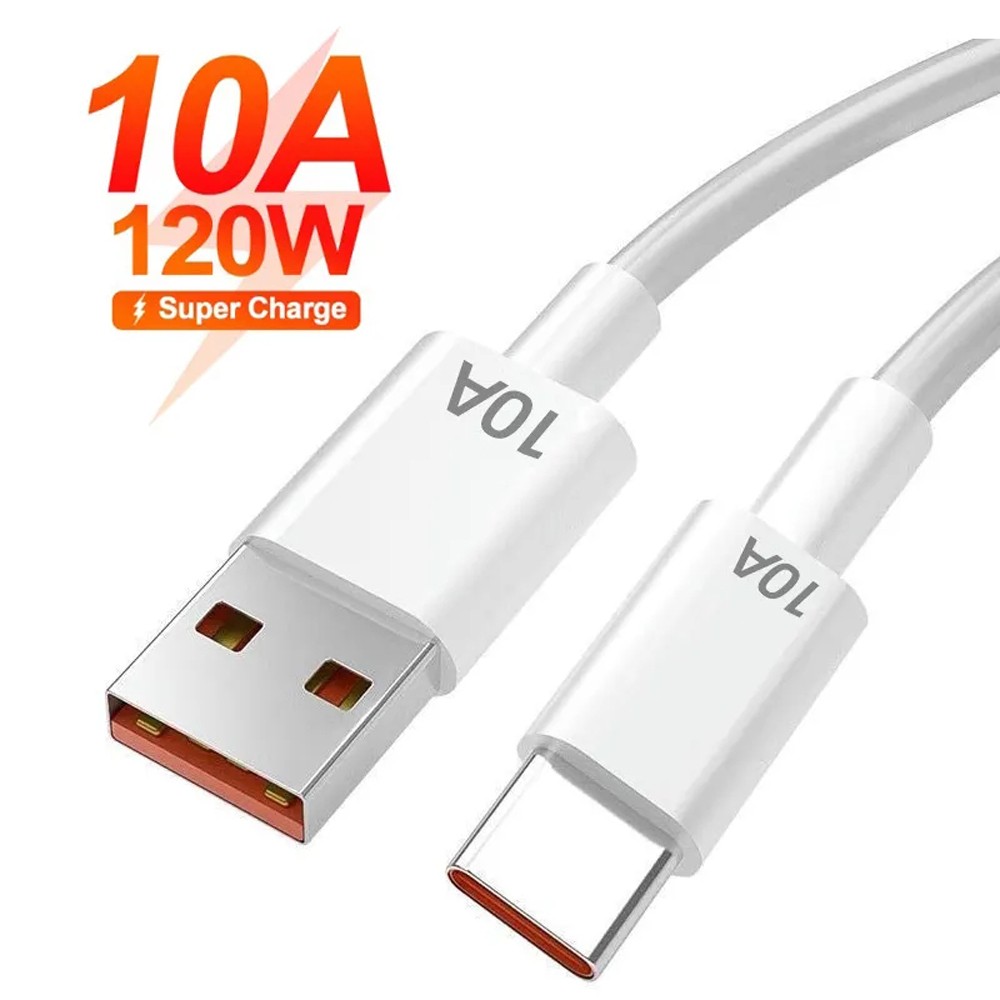 Cable de carga rápida tipo C de 120 W y 10 A: cable de datos de carga ultrarrápida