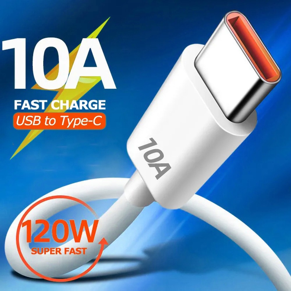 Cable USB tipo C de carga ultrarrápida de 10 A y 120 W