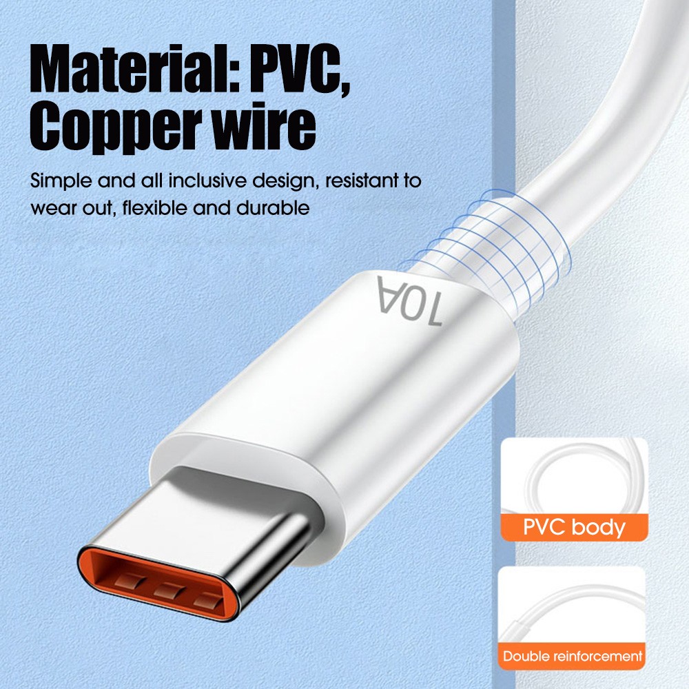 Cable USB tipo C de carga ultrarrápida de 10 A y 120 W