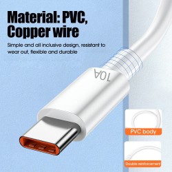 Cable USB tipo C de carga ultrarrápida de 10 A y 120 W