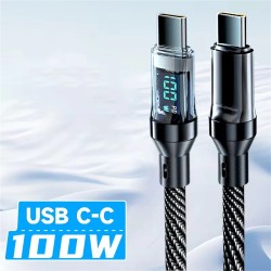 Cable USB tipo C de carga rápida con pantalla digital LED de 120 W de NNBILI