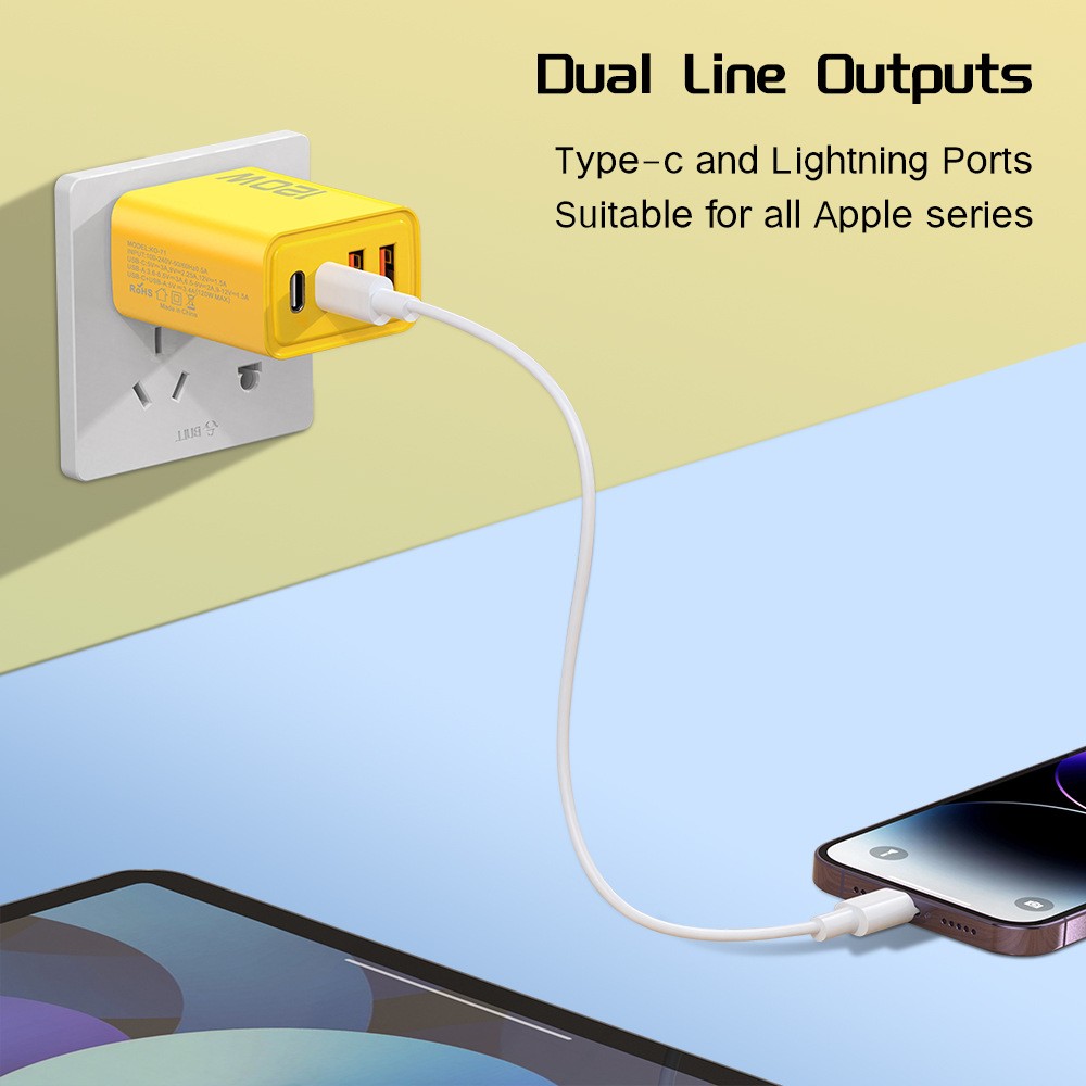 Adaptador de carga rápida USB de 120 W - Tipo C Quick Charge 3.0