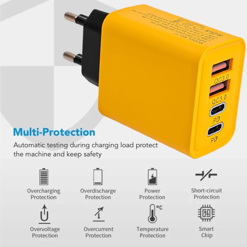 Adaptador de carga rápida USB de 120 W - Tipo C Quick Charge 3.0
