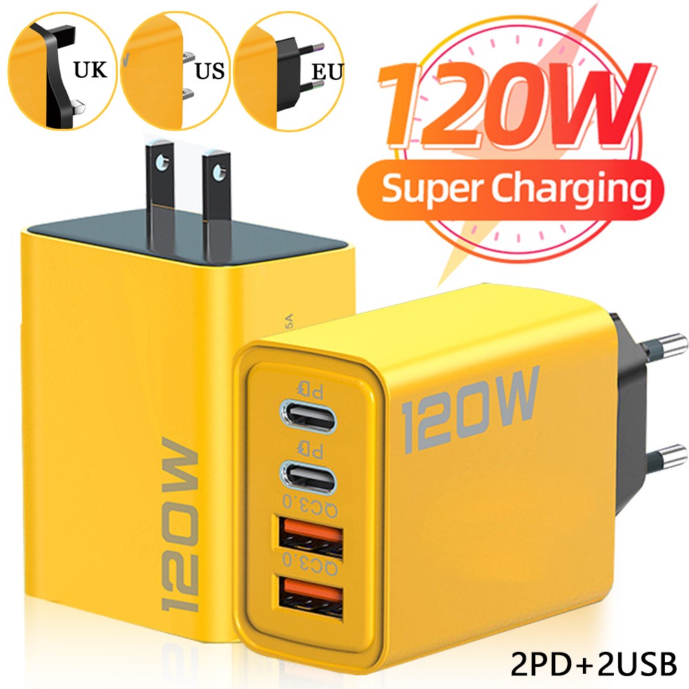 Adaptador de carga rápida USB de 120 W - Tipo C Quick Charge 3.0
