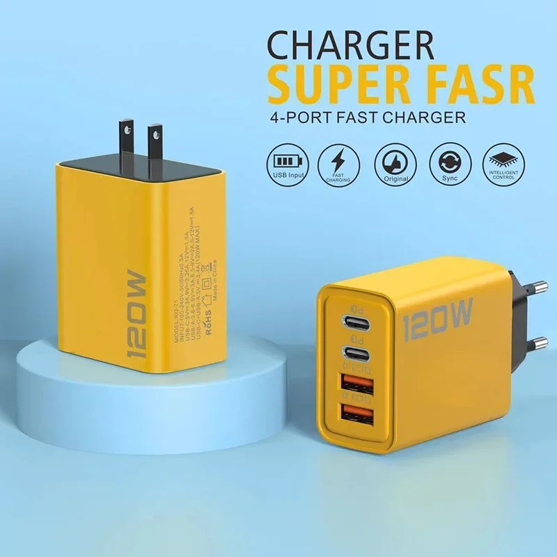 Adaptador de carga rápida USB de 120 W - Tipo C Quick Charge 3.0