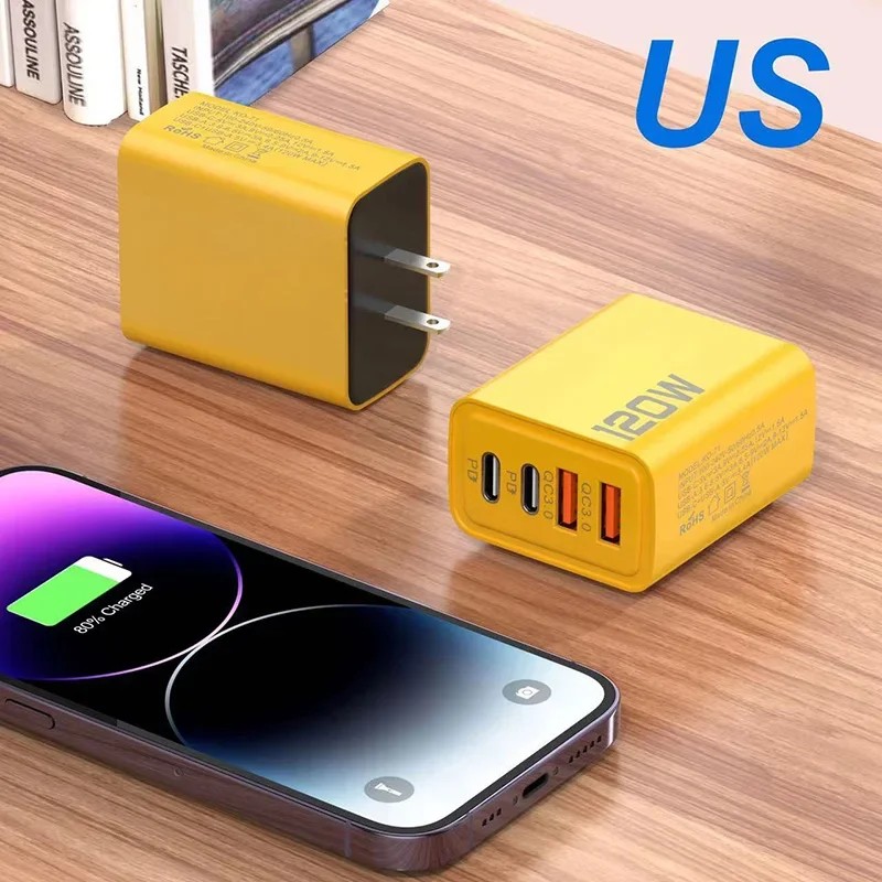 Adaptador de carga rápida USB de 120 W - Tipo C Quick Charge 3.0