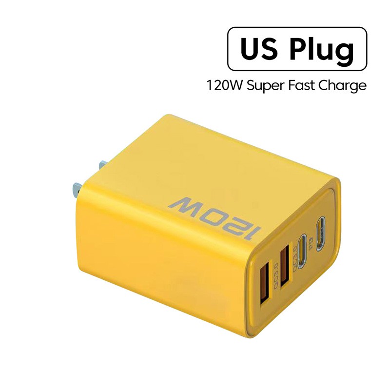 Cargador USB-C PD de 4 puertos y 120 W - Adaptador de carga rápida 3.0