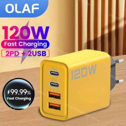 Cargador USB PD GaN de 3 puertos y 65 W: adaptador de carga de alta velocidad con cable USB-C a Tipo-C