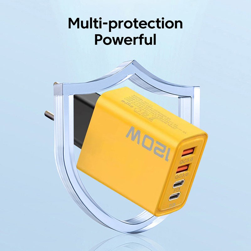 Cargador USB PD GaN de 3 puertos y 65 W: adaptador de carga de alta velocidad con cable USB-C a Tipo-C