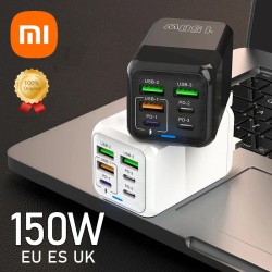 Cargador rápido de pared Xiaomi de 150 W y 6 puertos - PD QC 3.0