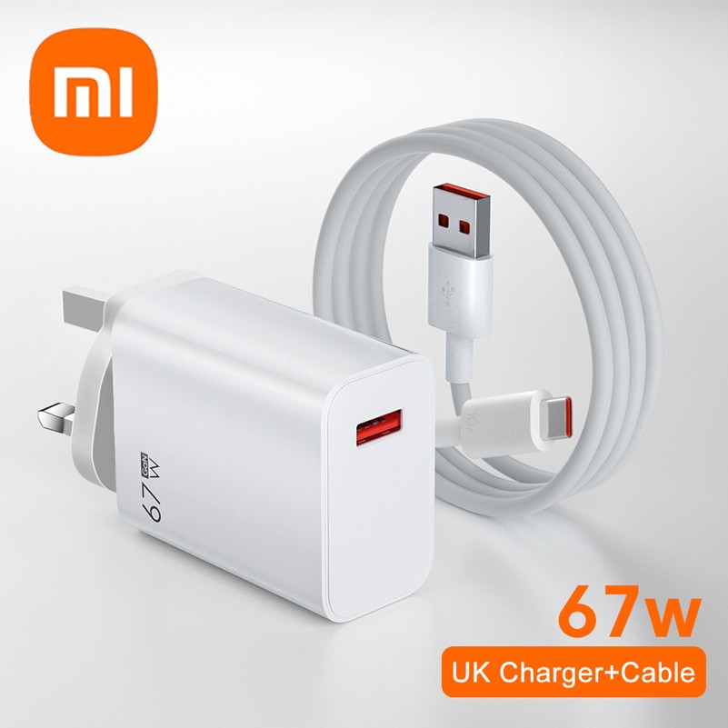Cargador USB superrápido GaN Xiaomi de 67 W con cable tipo C de 6 A