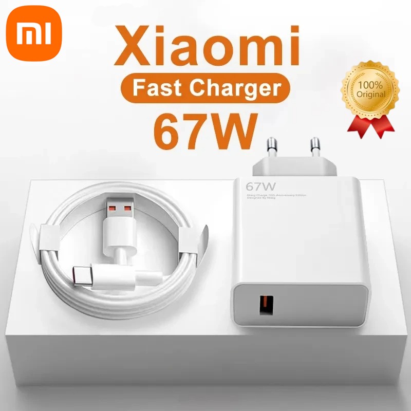 Cargador USB superrápido GaN Xiaomi de 67 W con cable tipo C de 6 A
