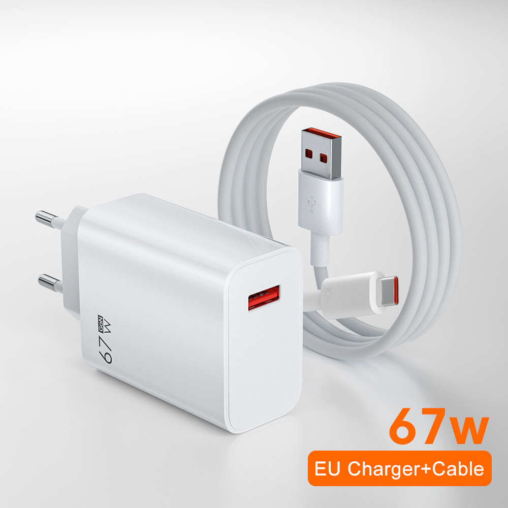 Cargador USB superrápido GaN Xiaomi de 67 W con cable tipo C de 6 A