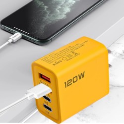 Cargador USB-C PD de 4 puertos y 120 W - Adaptador de carga rápida QC3.0
