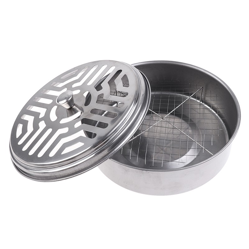 Soporte metálico seguro para espirales de mosquitos - Placa redonda para repelente de incienso en espiral