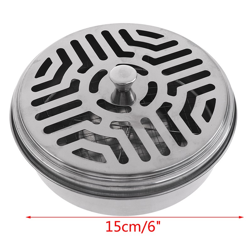 Soporte metálico seguro para espirales de mosquitos - Placa redonda para repelente de incienso en espiral
