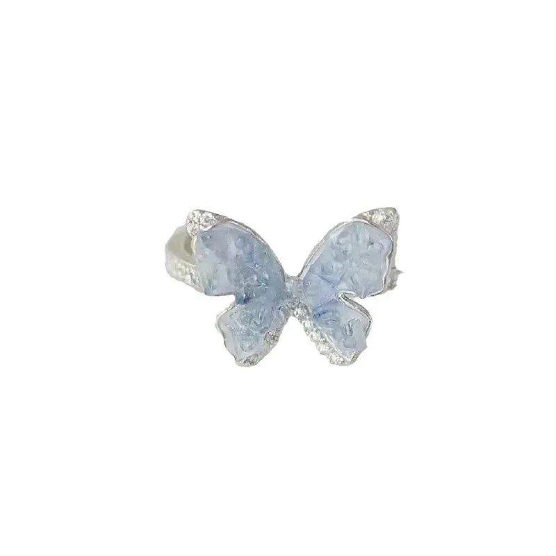 Anillo de mariposa azul degradado