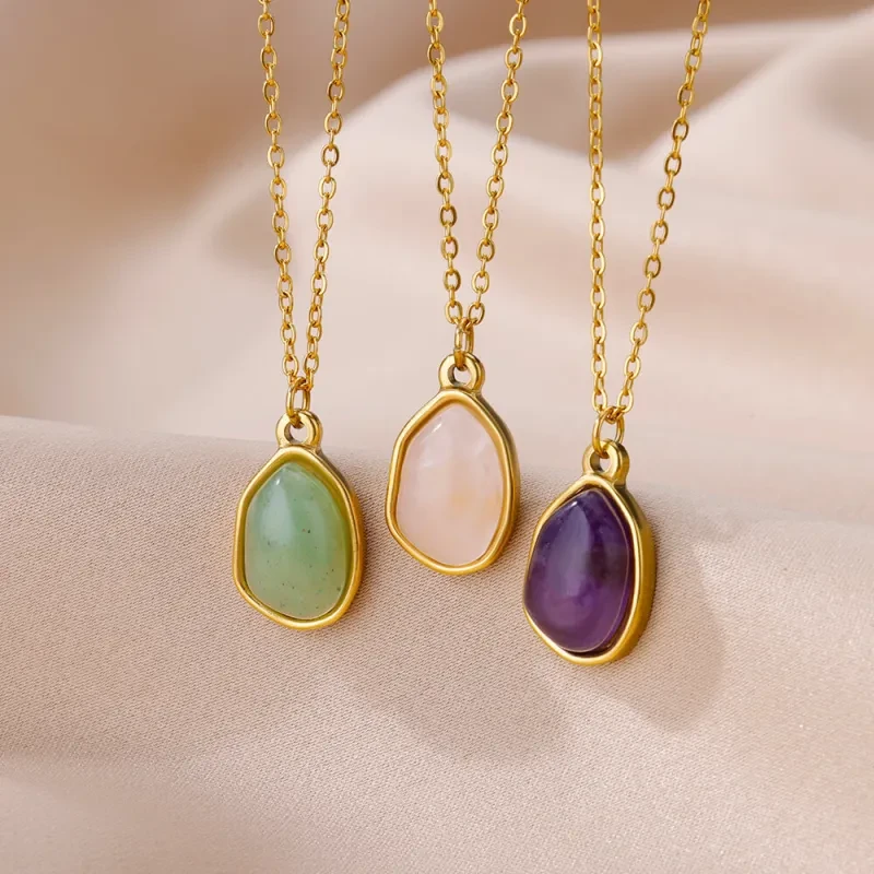 Collar con colgante de piedras preciosas Golden Harmony