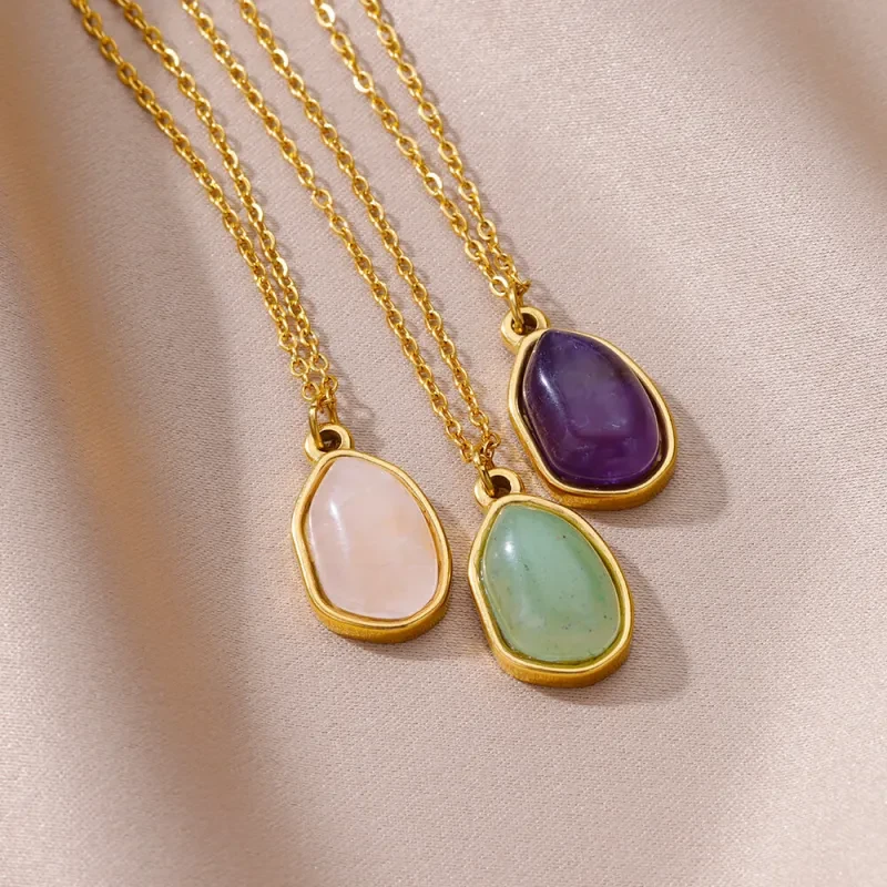 Collar con colgante de piedras preciosas Golden Harmony
